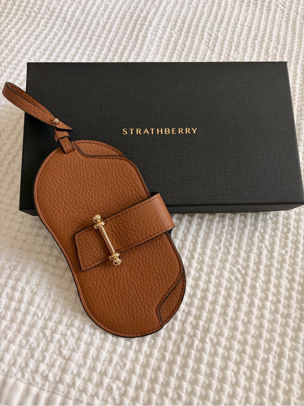 Strathberry Multrees Sunglasses Case Tan Leather Os Mint Euc Retail $180